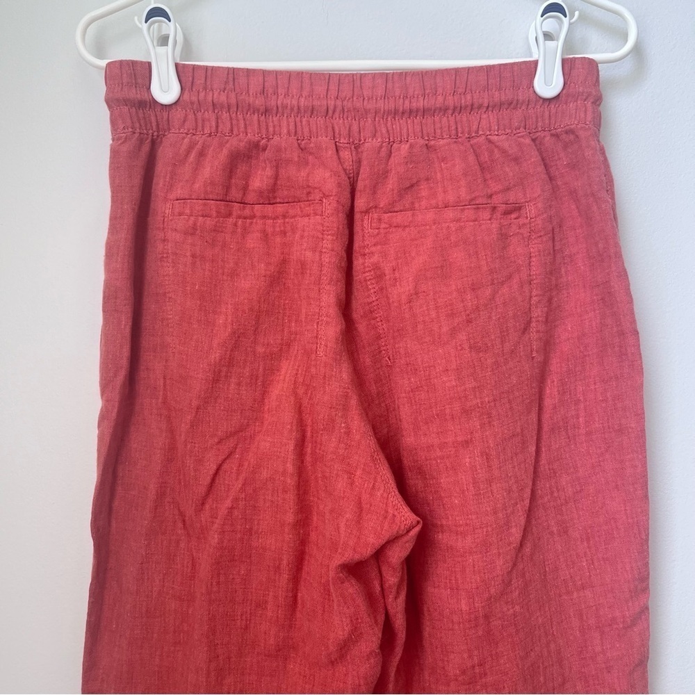 Athleta Retreat 100% linen Jogger Pant size 2 Coral Salmon Color - Picture 8 of 12